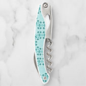 Tire-bouchon Turquoise Floral Abstrait (Dos)