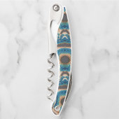 Tire-bouchon Turquoise Gold Sun Southwestern Art (Devant)