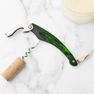 Tire-bouchon Vert foncé et vague spirale lime