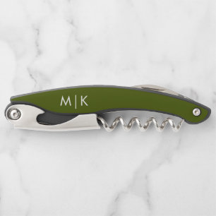 Tire-bouchon Vert olive Monogramme Moderne