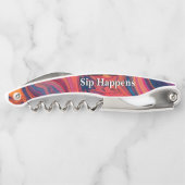 Tire-bouchon Vibrant Swirl Design Funny Sip Happens Beer (Dos)