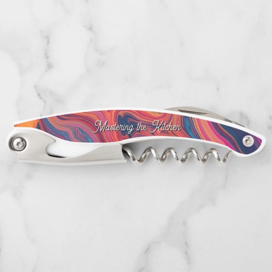 Tire-bouchon Vibrant Swirl Design Funny Sip Happens Beer (Devant)