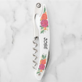 Tire-bouchon Vis à bouchon floral personnalisé (Devant)
