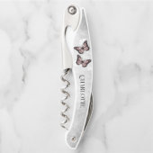 Tire-bouchon Vis à papillon rose Floral (Devant)