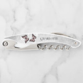 Tire-bouchon Vis à papillon rose Floral (Devant)