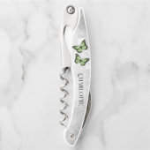 Tire-bouchon Vis à papillon vert Floral (Devant)