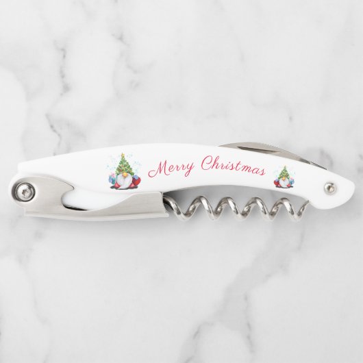 Tire-bouchon Vis à vis de Noël de Gnome Waiter (Devant)