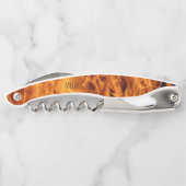 Tire-bouchon Vis à vis Flames monogramme personnalisé (Dos)