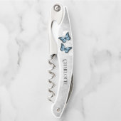 Tire-bouchon Vis à vis Floral Papillon Bleu (Devant)