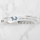 Tire-bouchon Vis à vis Floral Papillon Bleu (Devant)