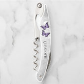 Tire-bouchon Vis à vis florale de papillon pourpre (Devant)