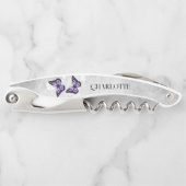 Tire-bouchon Vis à vis florale de papillon pourpre (Devant)