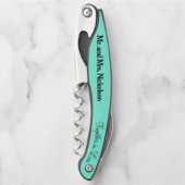 Tire-bouchon Vis à vis Mariage bleu-vert (Devant)