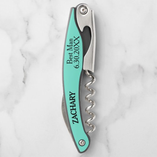 Tire-bouchon Vis à vis Mariage bleu-vert (Dos)