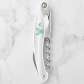 Tire-bouchon Vis à vis monogramme Phoenix turquoise (Dos)