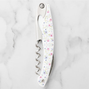 Tire-bouchon Vis à vis Motif de fleurs Waiter