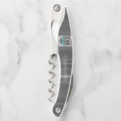 Tire-bouchon Vis à vis rustique de libellule turquoise (Devant)