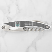 Tire-bouchon Vis à vis rustique de libellule turquoise (Devant)