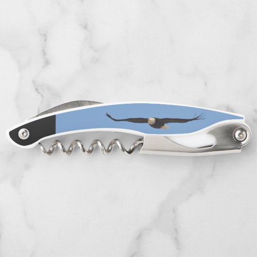 Tire-bouchon Vis-bouchon avec aigle chauve en vol (Dos)