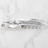 Tire-bouchon Vis-bouchon blanc à cheval avec texte personnalisé (Devant)