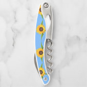 Tire-bouchon Vis-bouchon jaune de fleurs de soleil (Dos)