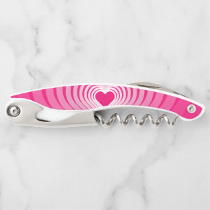Tire-bouchon Vis-bouchon rose à coeur