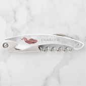 Tire-bouchon Vis-bouchon rouge élégant Peacock (Devant)