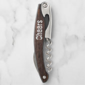 Tire-bouchon Vis-cadeau rustique Groomsman en bois (Dos)