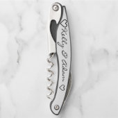 Tire-bouchon Vis de liège noir blanc de mariage Couple (Devant)