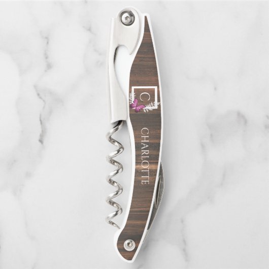 Tire-bouchon Vis-papillon rose rustique (Devant)