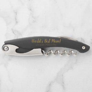 Tire-bouchon World’s Best Mom gold custom script mignon