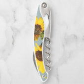 Tire-bouchon Yellow Wild Sunflowers with Bee Photograph (Dos)