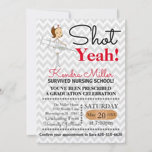 Tiré Oui ! Invitation à l'obtention du diplôme de  (Devant)