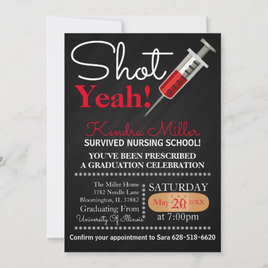 Tiré Oui ! Invitation à l'obtention du diplôme de  (Devant)