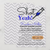 Tiré Oui ! Invitation de la Graduation School Blue (Devant / Derrière)