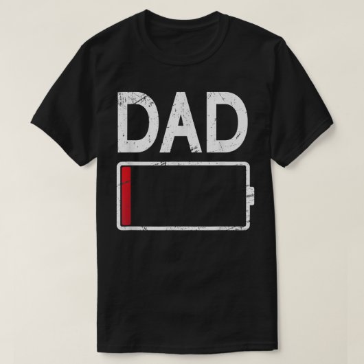 Tired Dad Low Battery Funny Dad Vaderdag Gi T-shirt (Design voorkant)