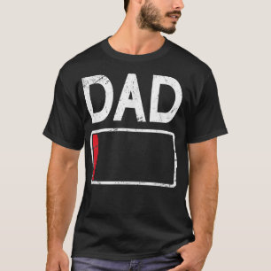 Tired Dad Low Battery Funny Dad Vaderdag Gi T-shirt