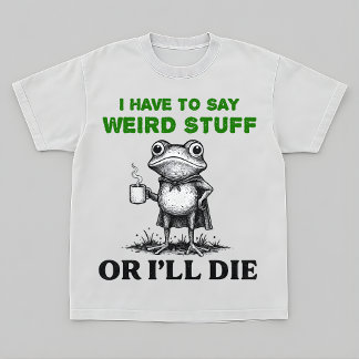 Tired Frog Coffee Shirt – Vintage Schets Stijl