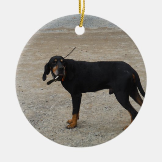 Tired Hunting Dog Keramisch Ornament (Voorkant)