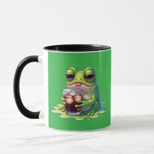 Tired Melted Frog Coffee Cute Mug Design (Gauche)