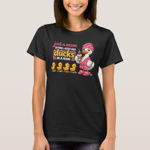 Tired Moms Club Slaaptekort Eend Koffieliefhebber T-shirt