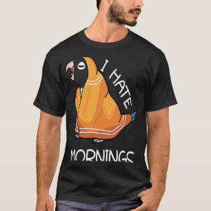 Tired Parrot Hates Mornings I Blue Mask Lovebird T-shirt