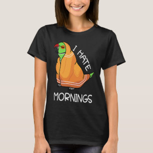Tired Parrot Hates Mornings I Green Indian Ringnec T-shirt