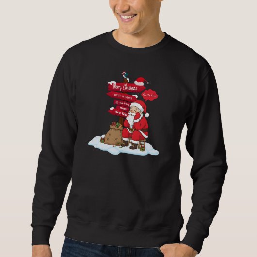 Tired Santa Basic Sweatshirt: Cozy Funny Christmas Trui (Voorkant)