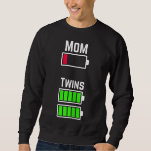 Tired Twin Mam Low Battery Charge (Gelaagde dubbel Trui