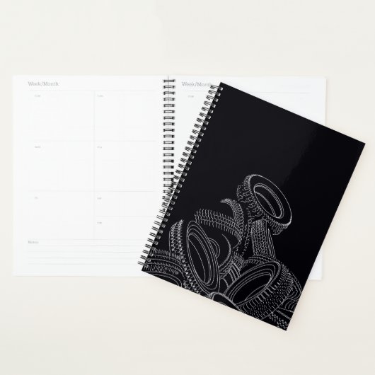 Tires Planner Calendar Notebook (Devant avec enveloppe)