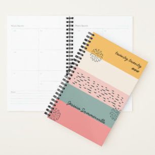 Tirets Abstraits Bande de corail ocre avec nom 202