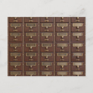 Tiroirs de catalogue de cartes de bibliothèque vin