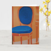 Tirrell Blue Chaise Anniversaire Carte (Fleur jaune)