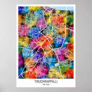 Tiruchirappalli Tamil Nadu Stadsplattegrond Poster